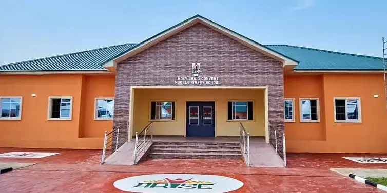 Front of the main building at the Model Primary School