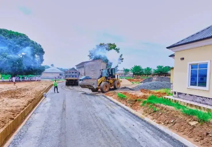 Loader working on the school access road