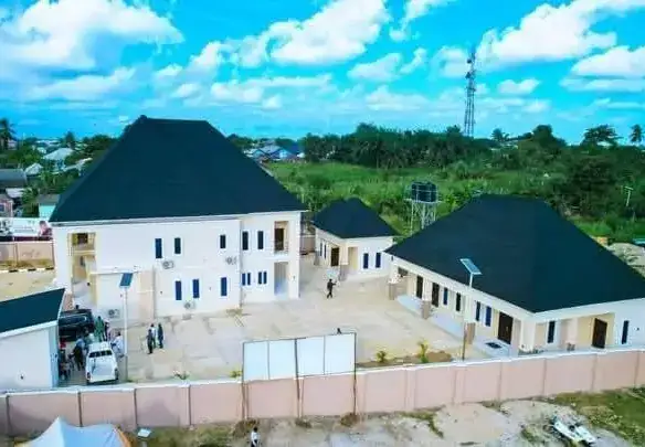 Aerial view of the Chairman's official residence, Eket