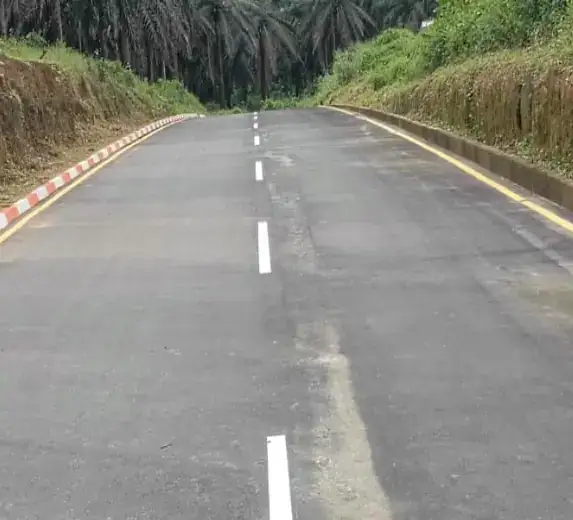 Estate access road with centre-line markings