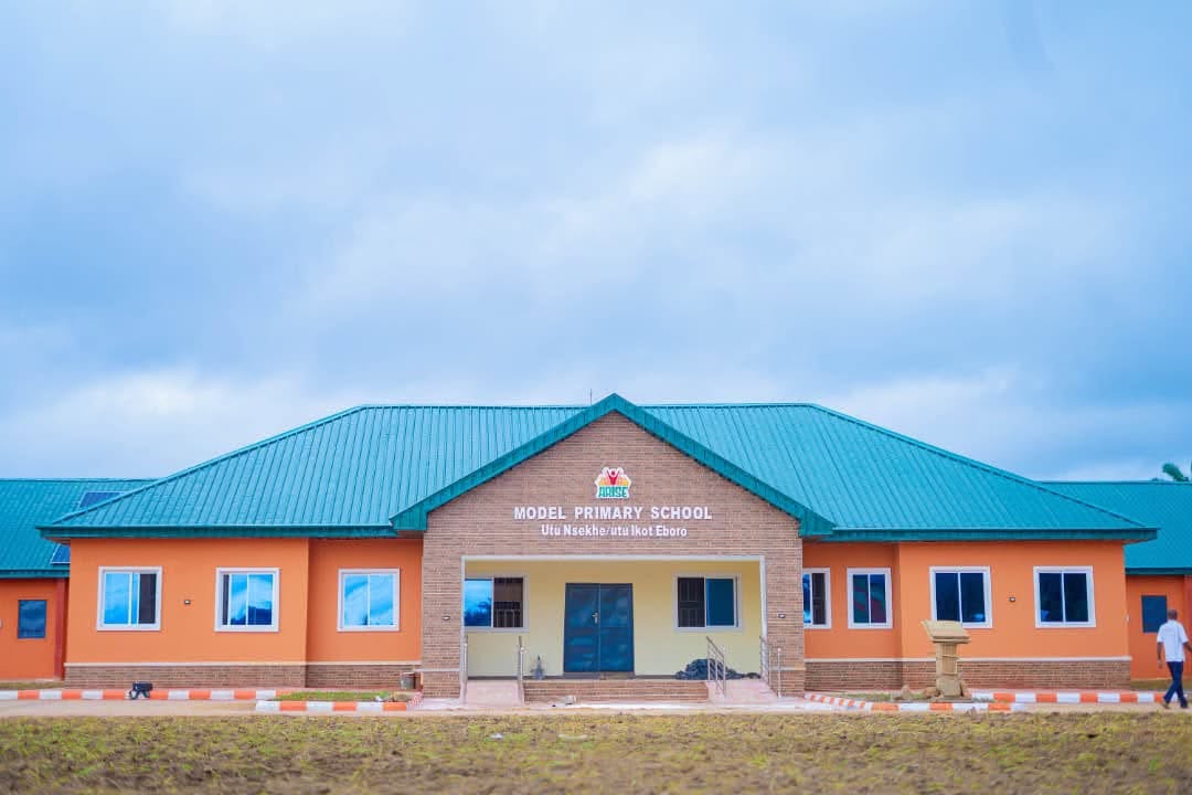 Front of the finished Model Primary School, Utu Ikot Eboro