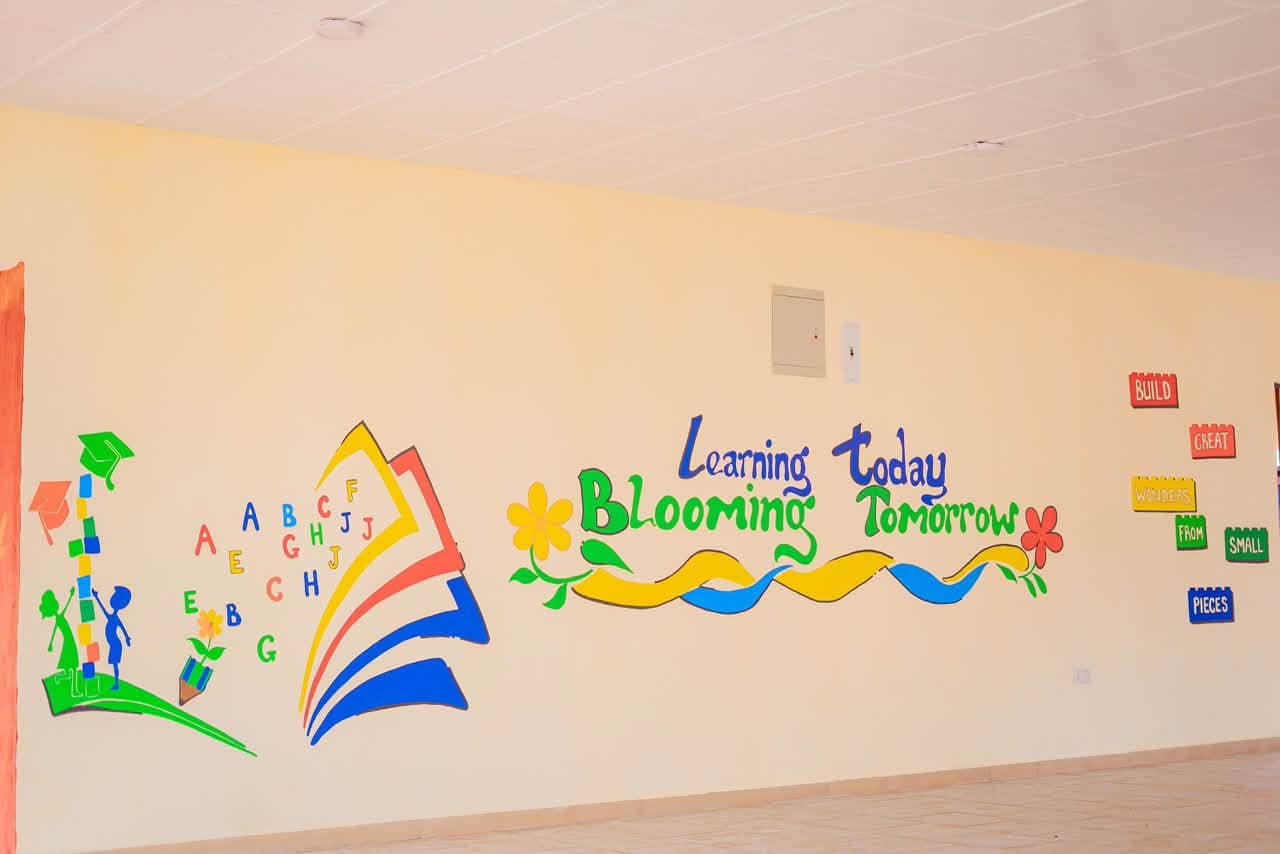 Painted wall in the school hall