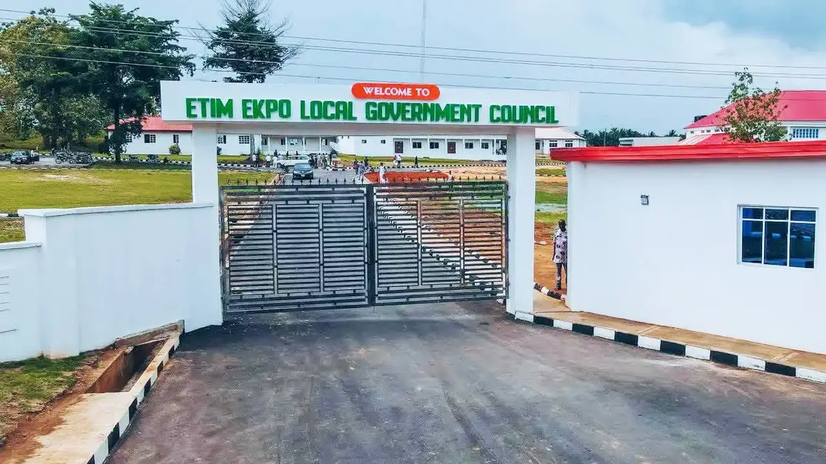 The entrance gate of the Etim Ekpo Local Government Council