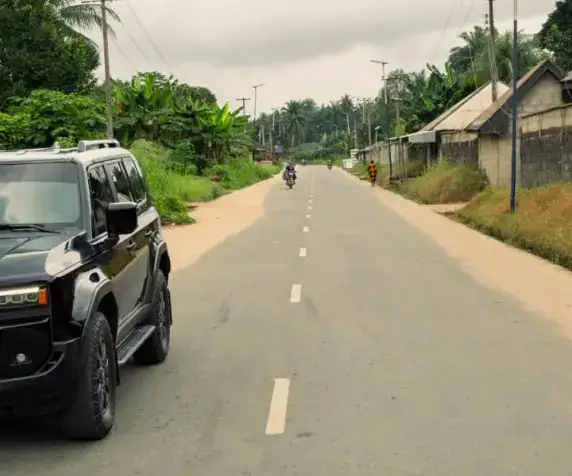 A commissioned road in Ika with road markings