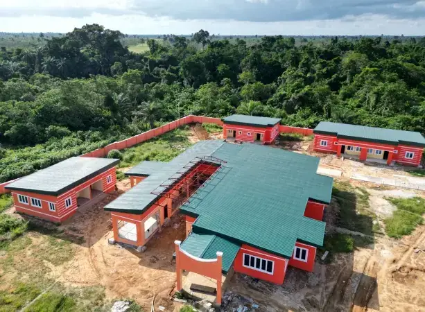 Aerial view of the Model Primary Health Centre site at Edemaya