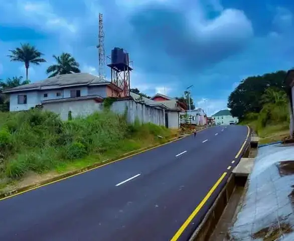 Access road to Goretti Secondary School (Spring Road) with outfall drain