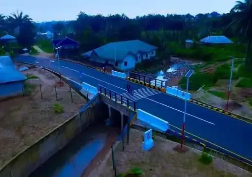Bridge over a drainage channel on the Goretti access road
