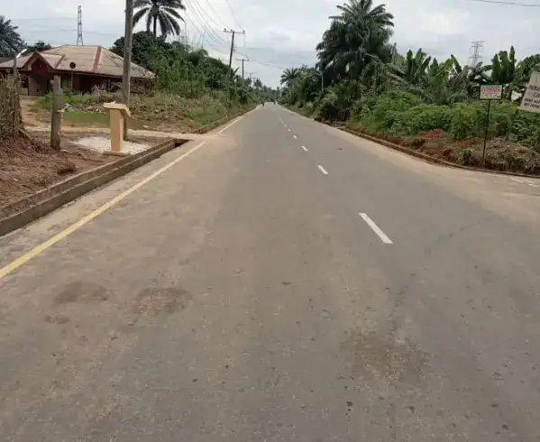 Completed road in Amanyam community