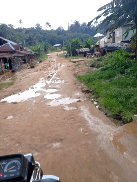 A flooded stretch of the road in October 2024