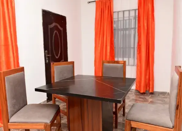 Furnished dining room in a compassionate home