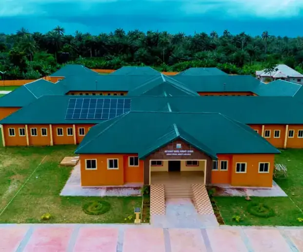 Model Primary School, Obot Atan, aerial view of the main building