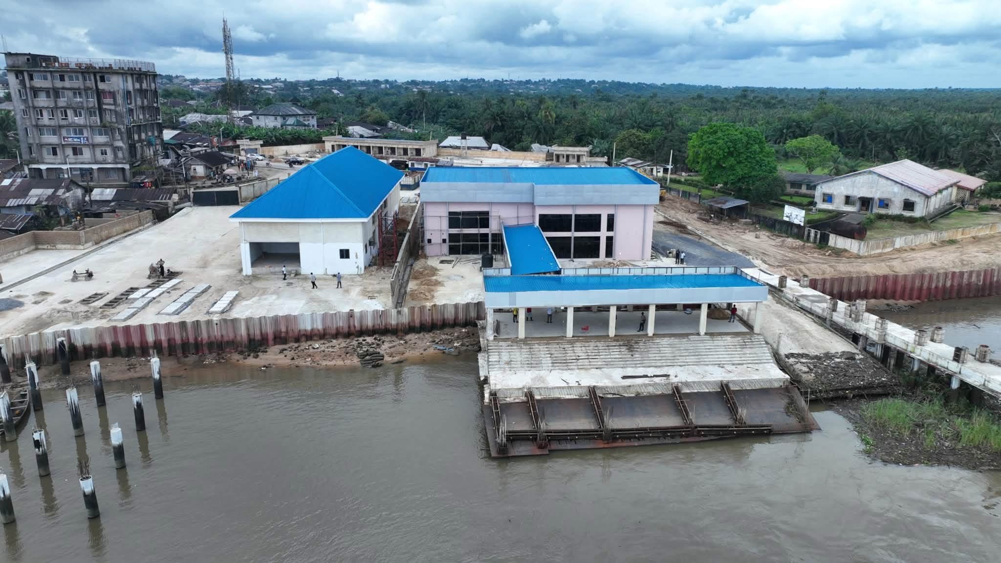 Oron Marine Terminal, jetty, shore protection and warehouse