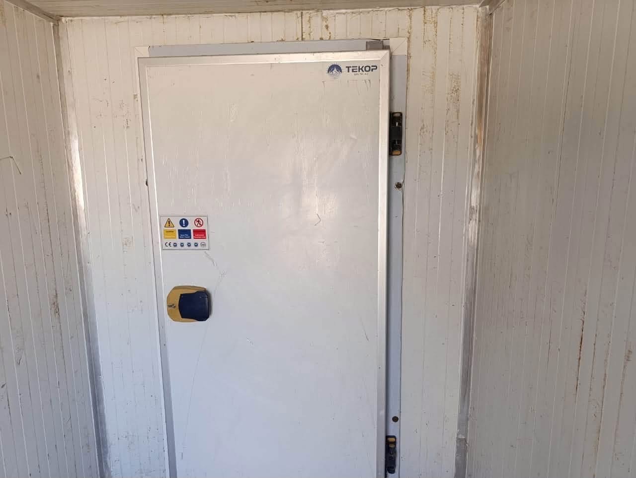 Cold room door inside the warehouse