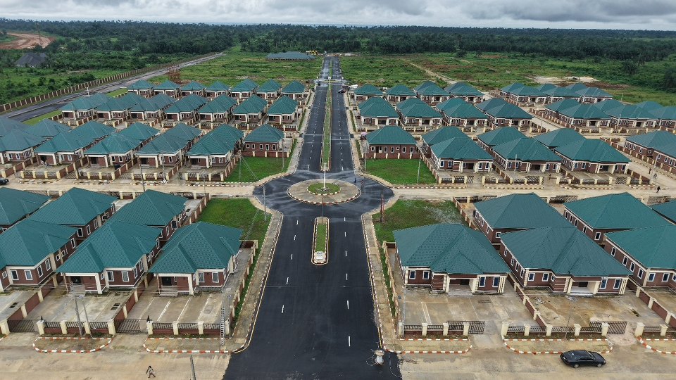 The aviation village houses, seen from above