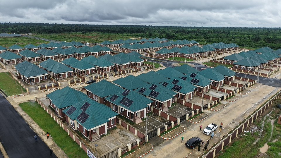 Rows of bungalows at the aviation village