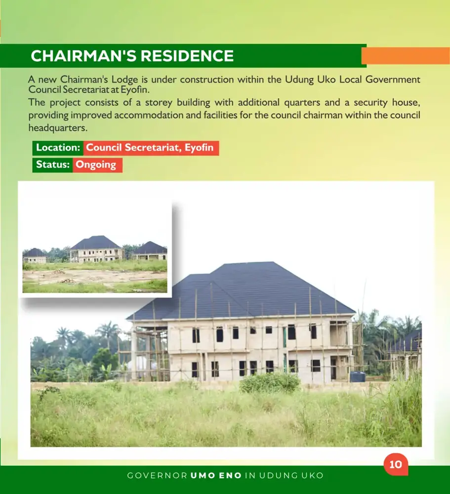 Chairman's Lodge at the council secretariat, Eyofin, under construction