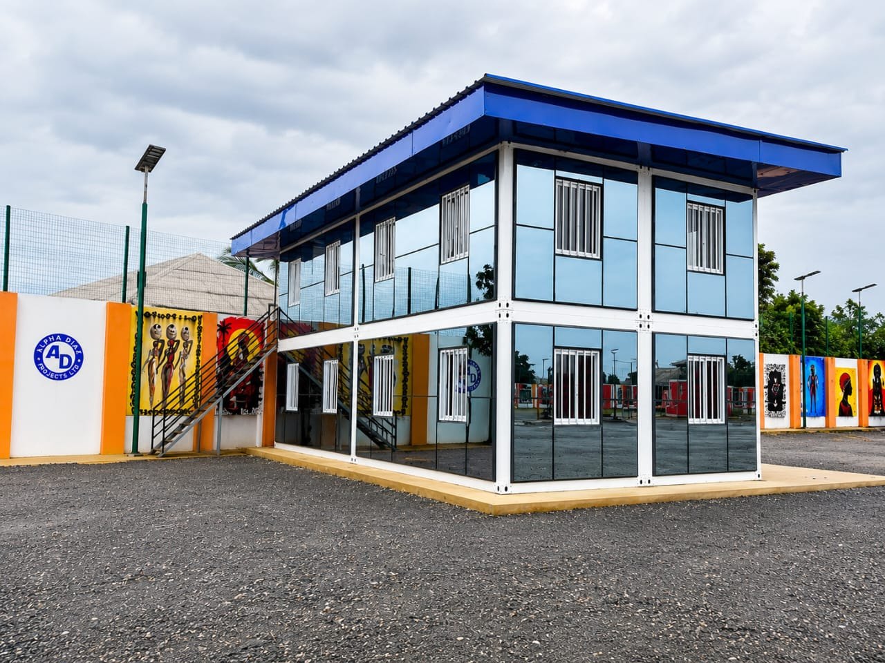 The two-storey office block at the terminal