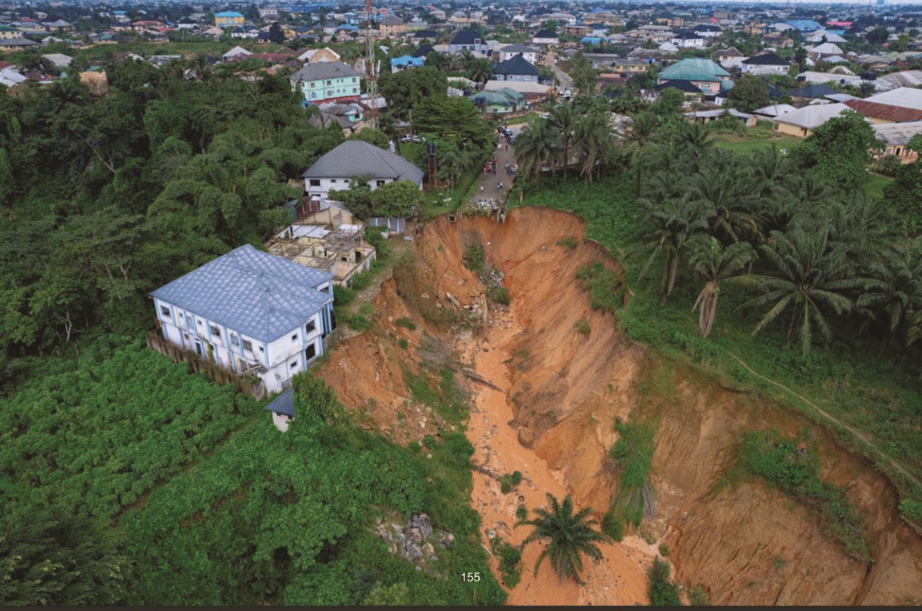 The erosion gully that nearly took the hilltop part of Government House, before the land was reclaimed